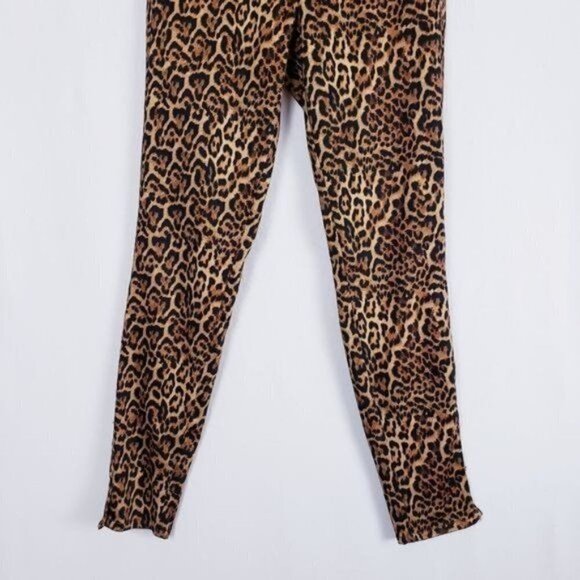 Zara Leopard Animal Print Stretch Ankle Skinny Jean Trousers sz‎ 2 - Picture 4 of 13